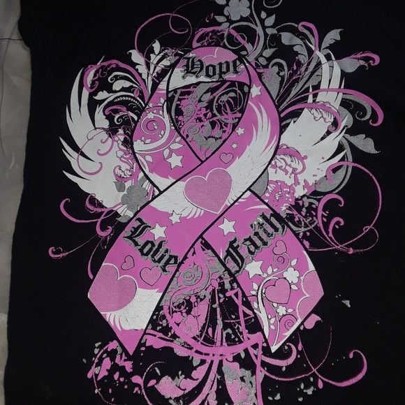 💜 Hope Love Faith Pink Ribbon Awareness Tshirt - Picture 2 of 2